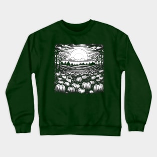 Vintage Retro White Night Of Pumpkins in the Patch Crewneck Sweatshirt